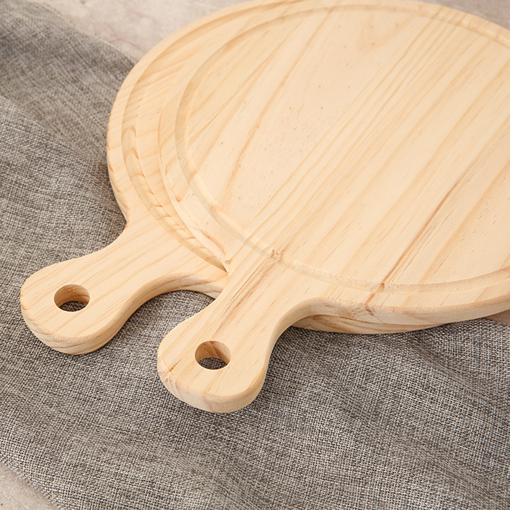 Pizza Stone Baking - Natuurlijke houten pizzaplaat, dikke antislip schaal,