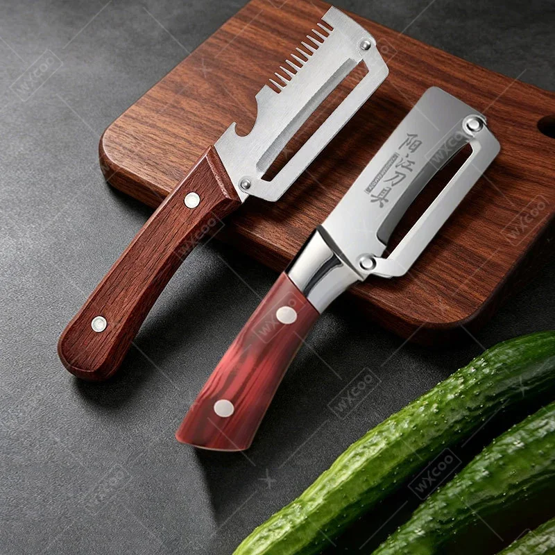 Kitchen Gadgets Vegetable Cutter - WXCOO 2-in-1 roestvrijstalen schilmes, fruit- en