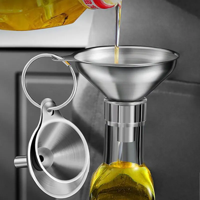 Kitchen Gadgets New - 3-delige roestvrijstalen keukentrechterset voor het vullen