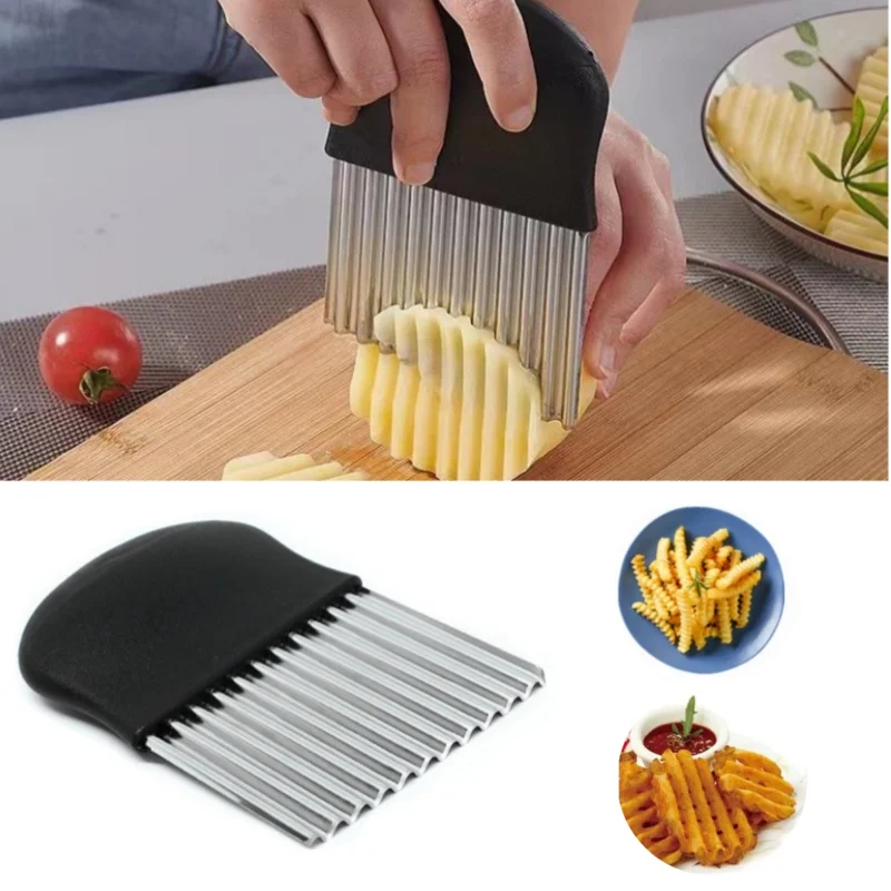 Kitchen Gadgets Dropshipping - Roestvrijstalen Aardappel Chip Snijmachine Deeg Groente