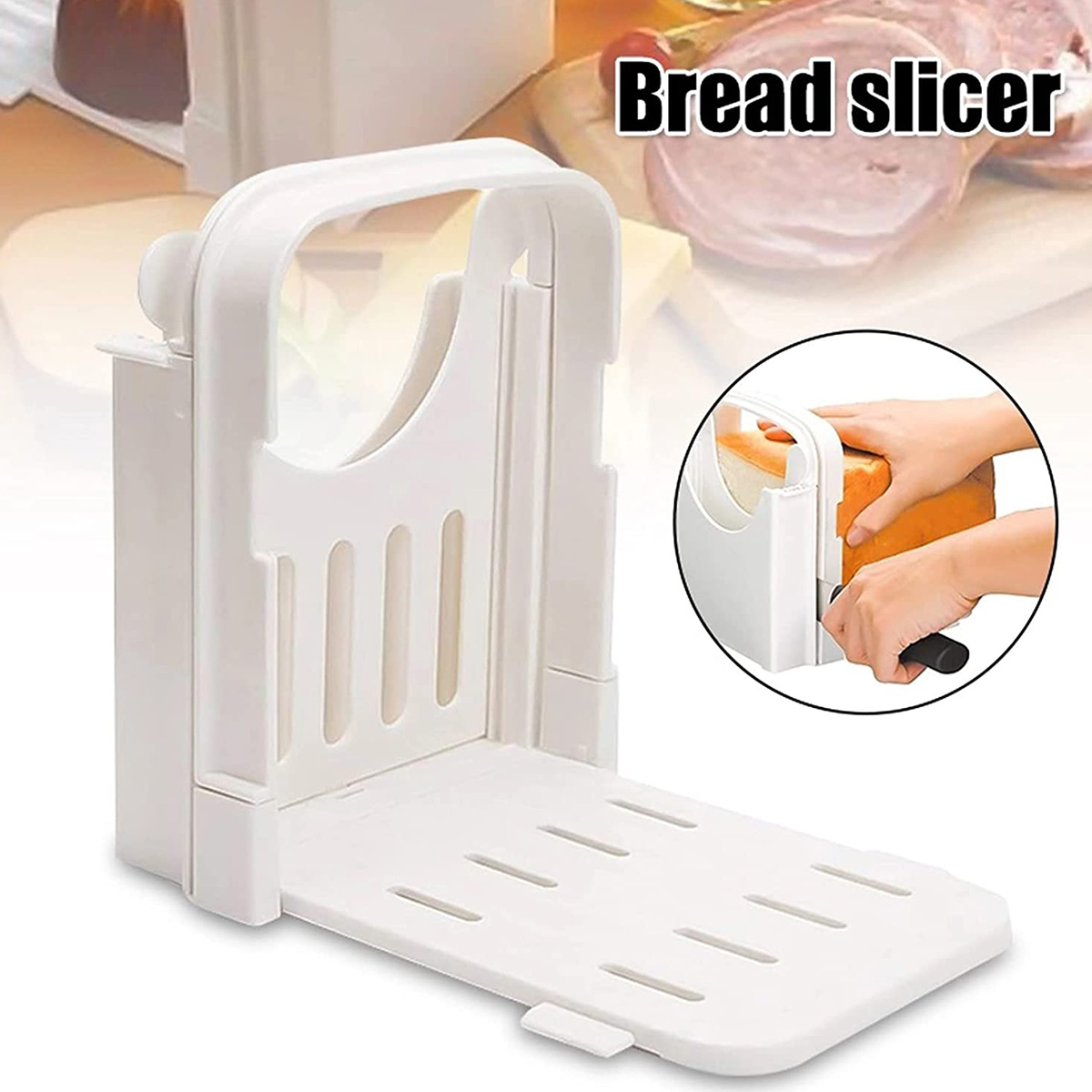 Kitchen Gadgets Guide - Toast Slicer Tool Opvouwbare Broodsnijmachine Verstelbare
