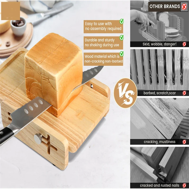 Kitchen Gadgets Guide - Broodsnijder met horizontale snijplank en kruimelbak,