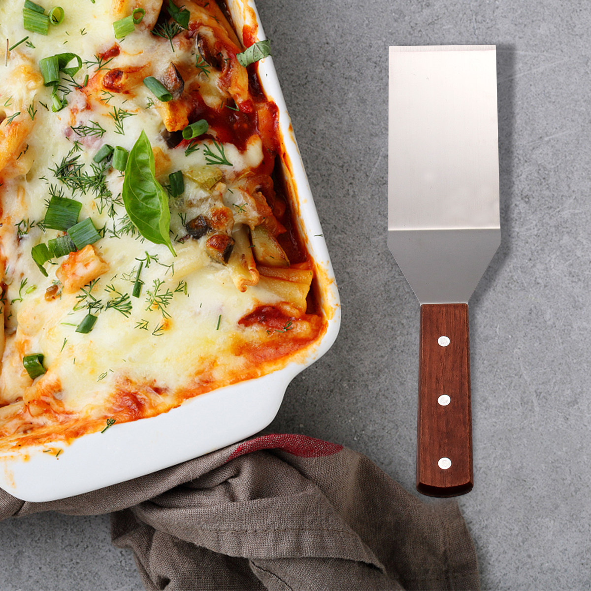 1 set roestvrijstalen pizzasch - Pizza Stone Baking recensie en prijs